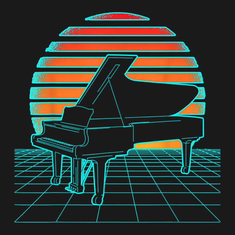 Piano Retro Wave Futurism 80s Sunset Pianist Musician T Shirt Full-length Apron | Artistshot