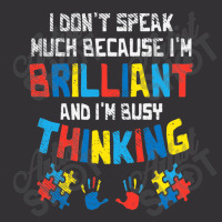 Don't Speak Much Busy Thinking Autism Awareness Vintage Hoodie | Artistshot