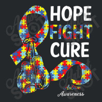 Hope Fight Cure Puzzle Pieces Ribbon Autism Awareness Crewneck Sweatshirt | Artistshot