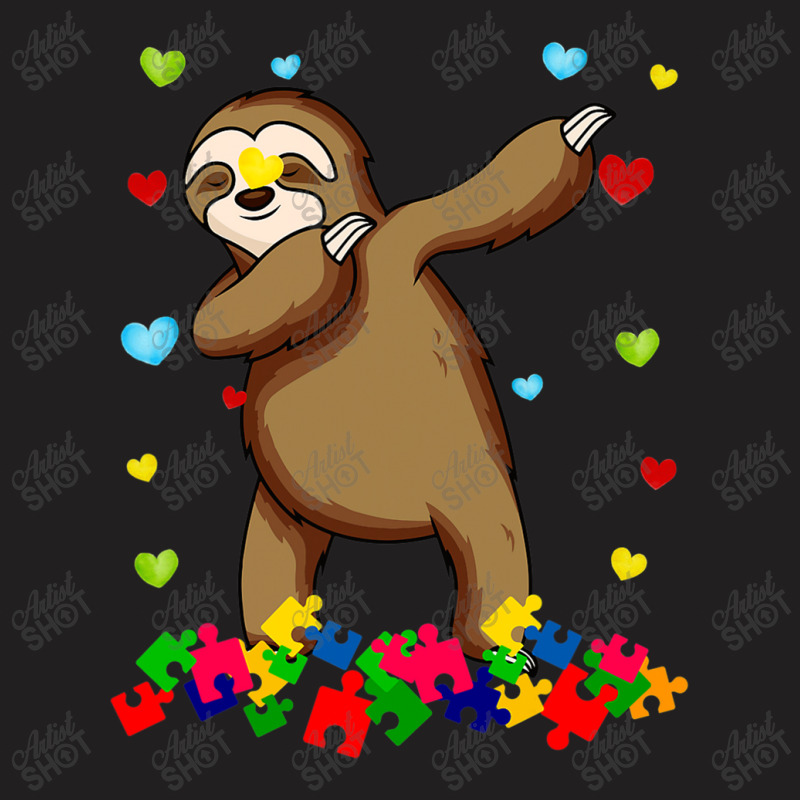 Sloth Dabbing Autism Awareness Autistic T-Shirt by mrlee | Artistshot