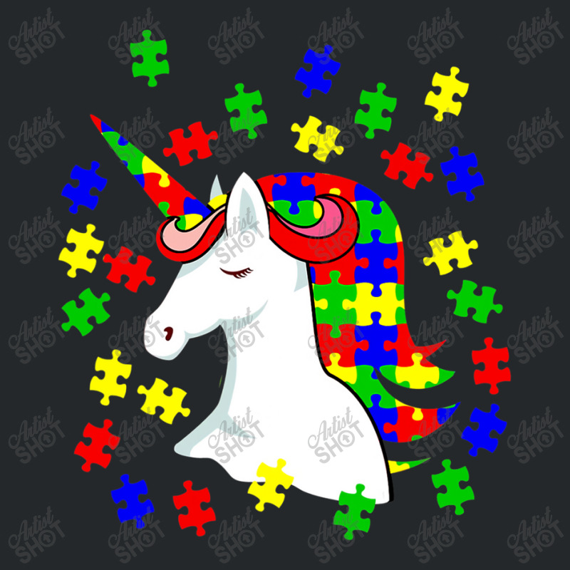 Unicorn Puzzle Autism Awareness Day Crewneck Sweatshirt by mrlee | Artistshot