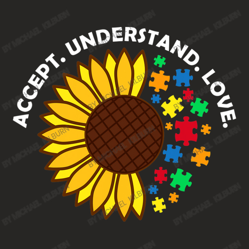 Accept Understand Love Inspirational Autism Awareness Ladies Fitted T-Shirt by Michael	Kilburn | Artistshot