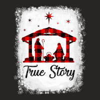 Christian Jesus Christmas Nativity True Story Of Jesus Birth With Red  Ladies Fitted T-shirt | Artistshot