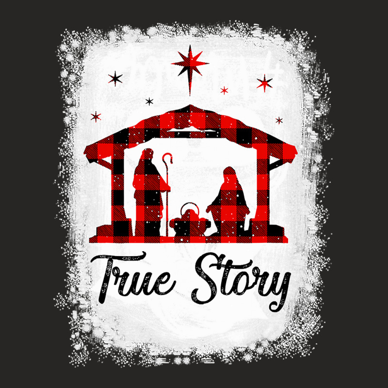 Christian Jesus Christmas Nativity True Story Of Jesus Birth With Red  Ladies Fitted T-Shirt by golferu | Artistshot