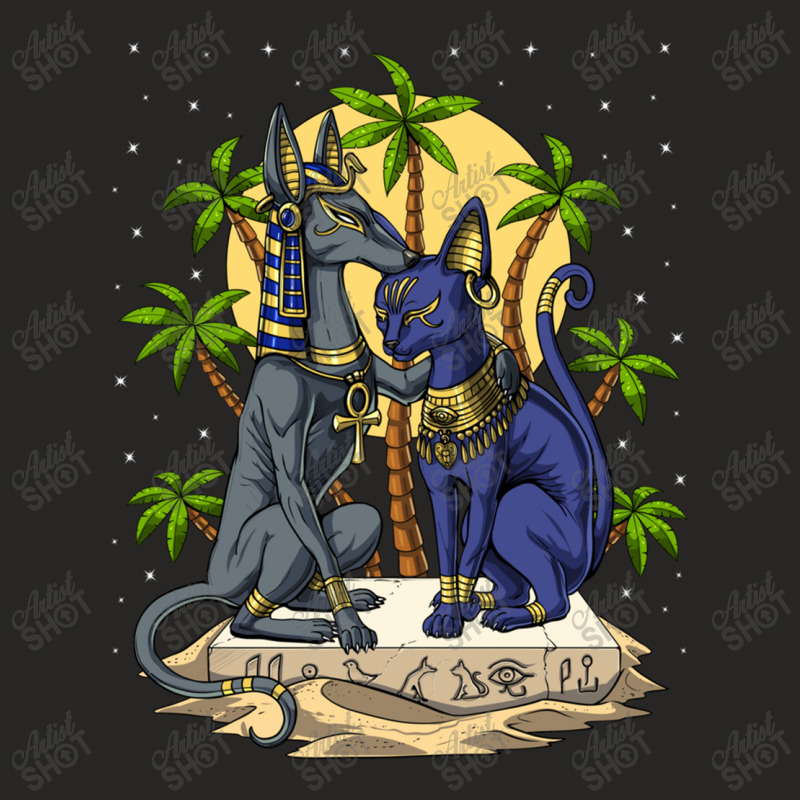 Hippie Anubis And Bastet Ladies Fitted T-Shirt by urethrapricey | Artistshot