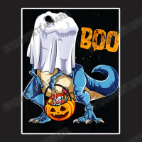 Ghost Dinosaur T Rex Funny Boo Halloween Gifts Men Pumpkin T-shirt | Artistshot