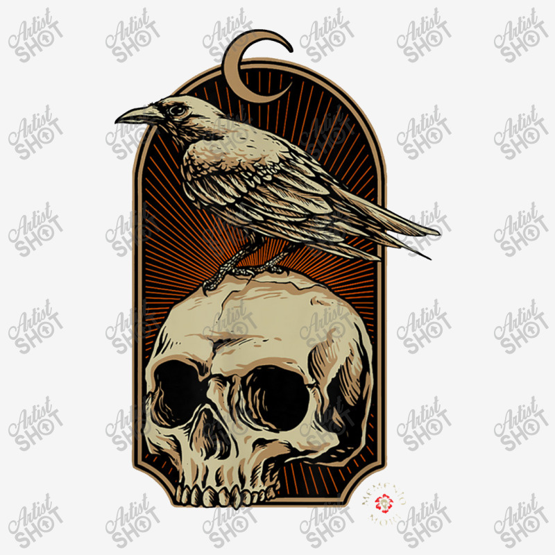 Edgar Allan Poe Nevermore Skull And Raven Memento Mori Oval Patch | Artistshot