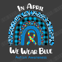 In April We Wear Blue Rainbow Puzzle Autism Awareness Men's Polo Shirt | Artistshot