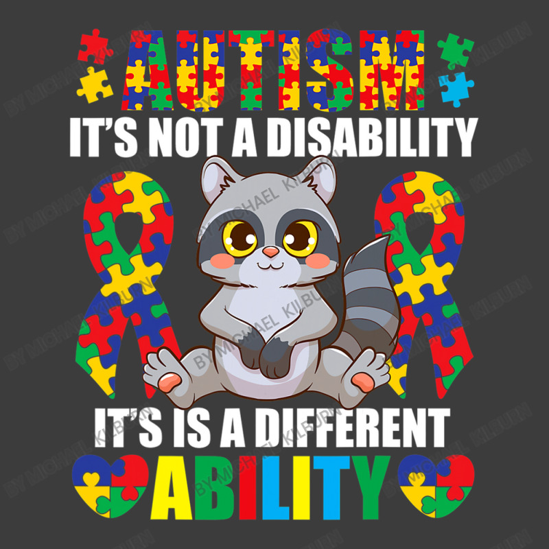 Its Not A Disability Different Ability Autism Raccoon Men's Polo Shirt by Michael	Kilburn | Artistshot