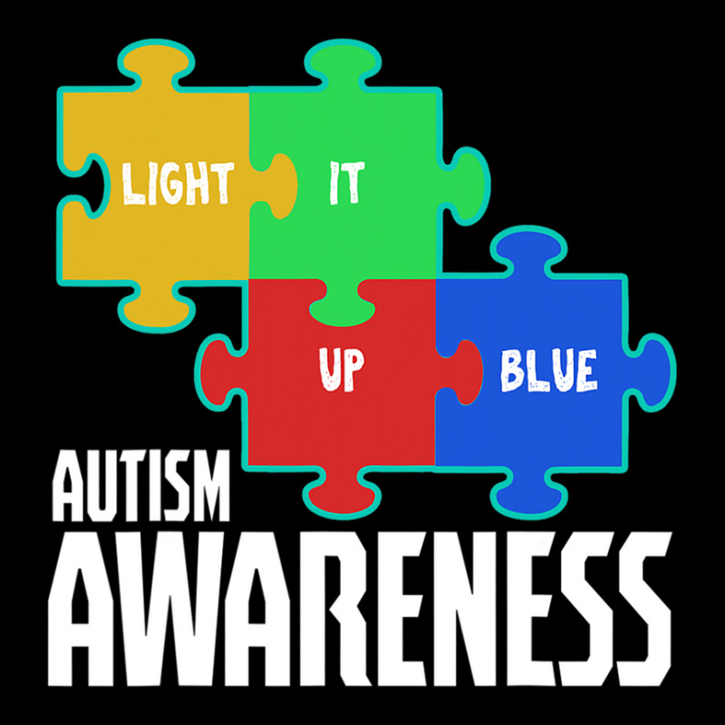 Light It Up Blue Puzzle Inspirational Autism Awareness Cropped Hoodie by BrennleyBrown | Artistshot