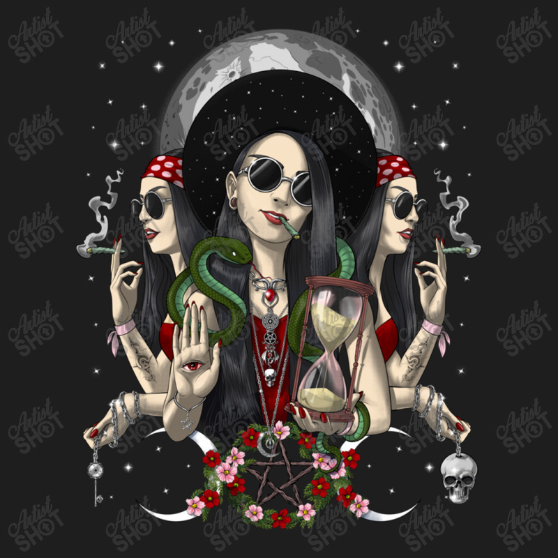 Hippie Hecate Triple Moon Goddess Classic T-shirt by criticizematter | Artistshot