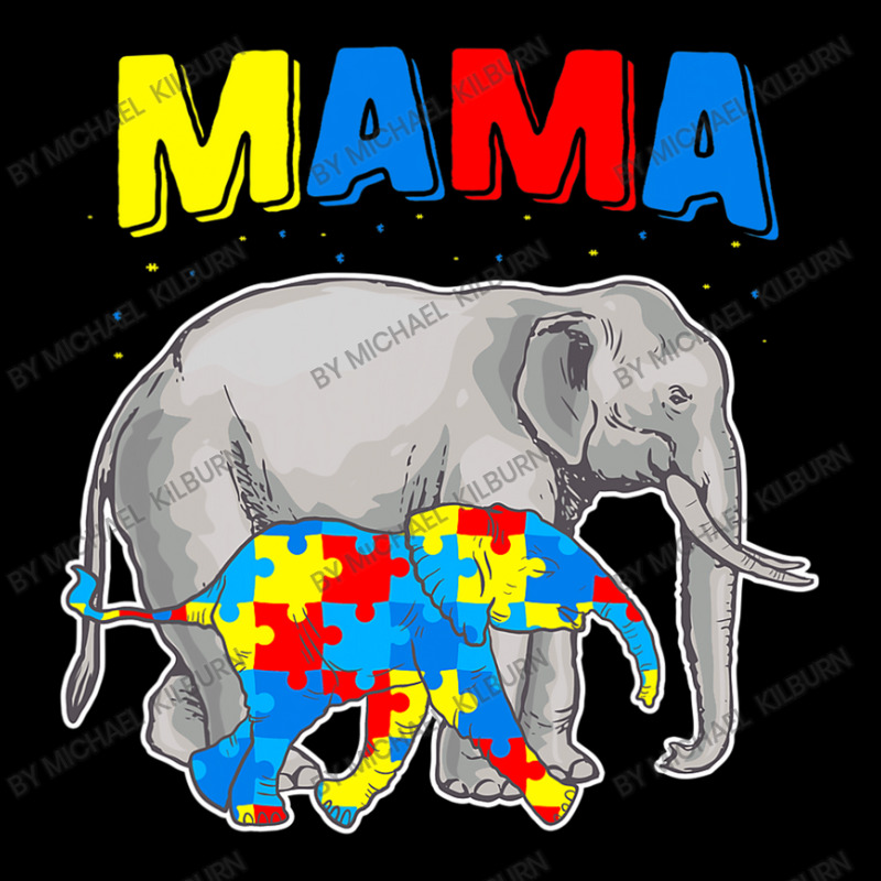 Mama Elephant Autism Awareness Pocket T-Shirt by Michael	Kilburn | Artistshot