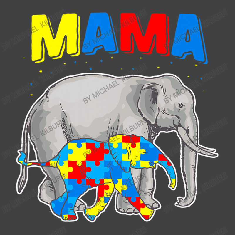 Mama Elephant Autism Awareness Vintage T-Shirt by Michael	Kilburn | Artistshot