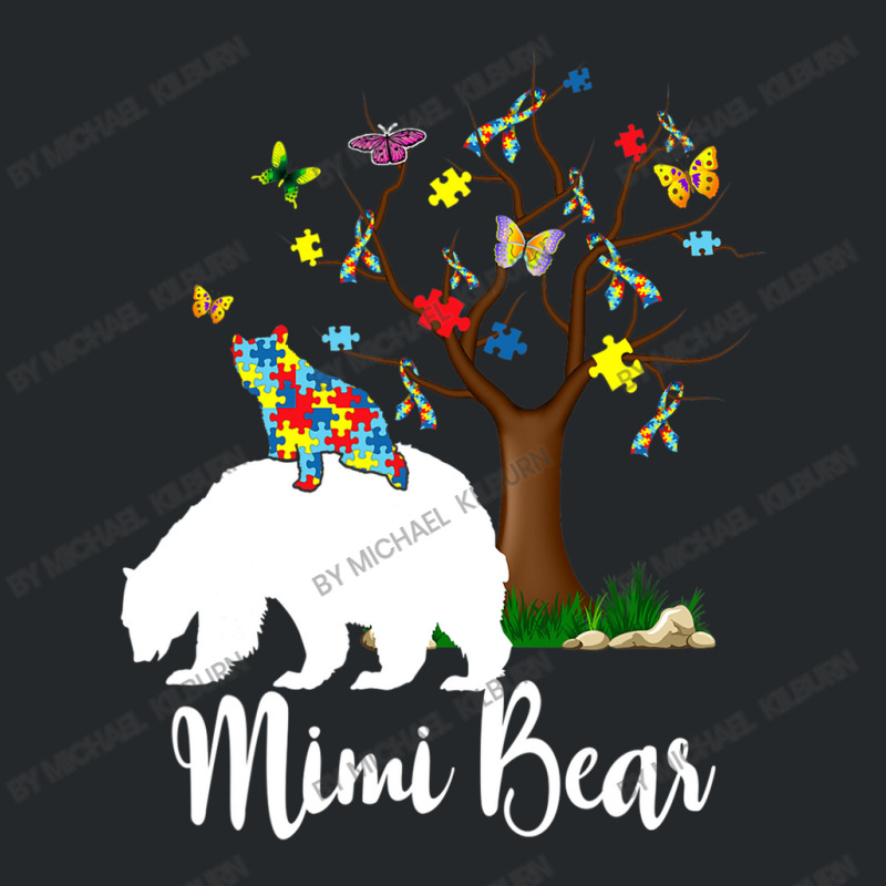 Mimi Bear Autism Awareness Love Support Crewneck Sweatshirt by Michael	Kilburn | Artistshot