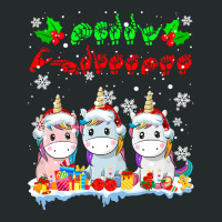 Unicorn Pony Merry Christmas Cute Xmas Unicorn Asl Sign Language Famil Women's Triblend Scoop T-shirt | Artistshot