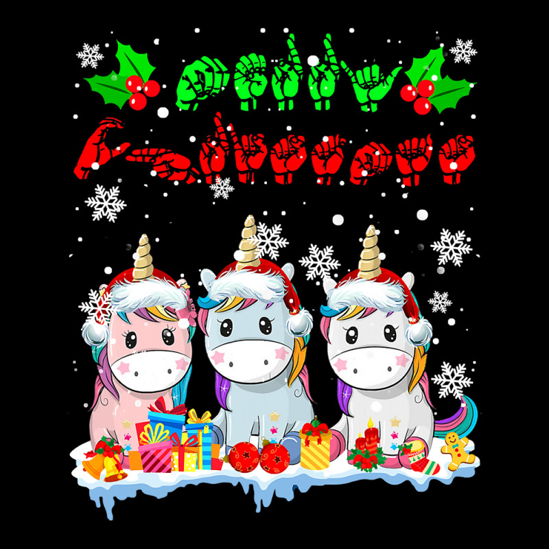 Unicorn Pony Merry Christmas Cute Xmas Unicorn Asl Sign Language Famil Legging by permad | Artistshot