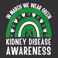 Womens In March We Wear Green Rainbow Kidney Disease Awareness V Neck  Vintage Hoodie And Short Set | Artistshot