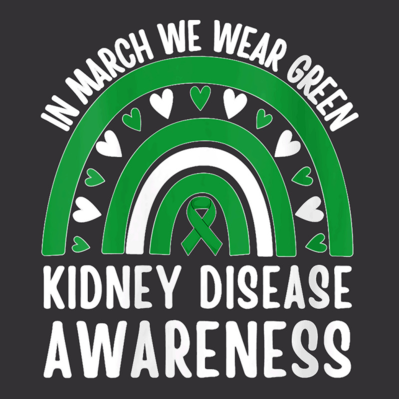 Womens In March We Wear Green Rainbow Kidney Disease Awareness V Neck  Vintage Hoodie And Short Set | Artistshot