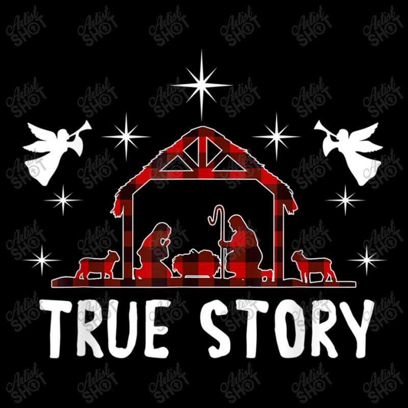 Jesus Christmas Nativity True Story Of Jesus Birth With Red Plaid Youth Sweatshirt by urethrapricey | Artistshot