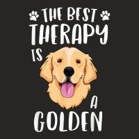 The Best Therapy Is A Golden Retriever T Shirt Women Dog T Shirt Ladies Fitted T-shirt | Artistshot