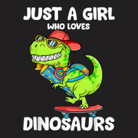 Just A Girl Who Loves Dinosaurs Cute T Rex Dinosaur Kids T Shirt T-shirt | Artistshot