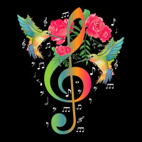 Treble Clef Roses Hummingbird Music Notes Musician T Shirt Cropped Hoodie | Artistshot