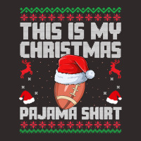 Football This Is My Christmas Pajama Football Santa Hat Xmas 124 Racerback Tank | Artistshot