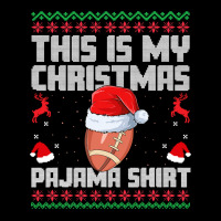 Football This Is My Christmas Pajama Football Santa Hat Xmas 124 Cropped Hoodie | Artistshot