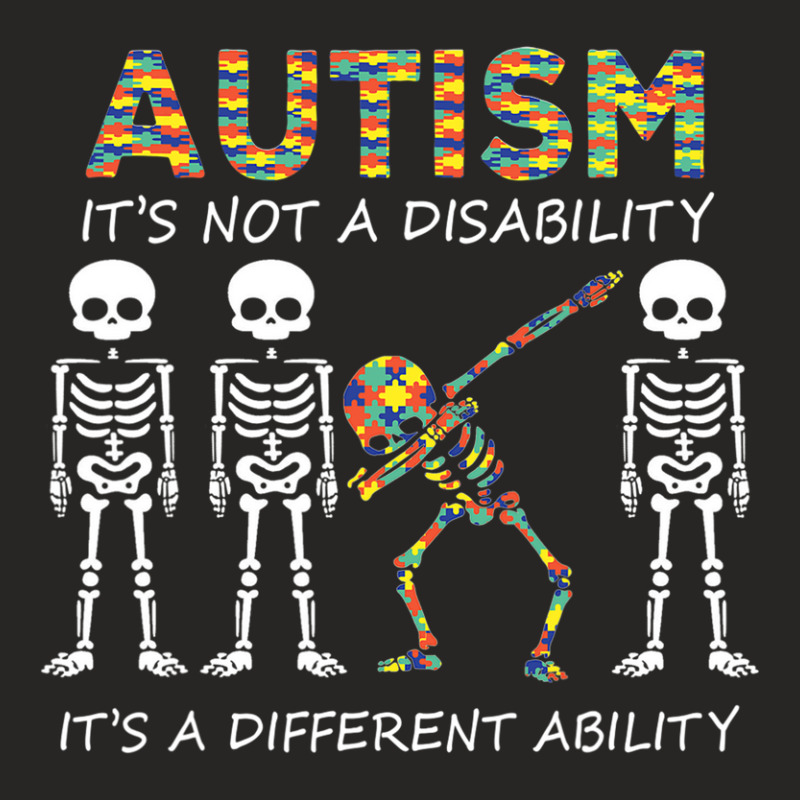 Autism Its A Different Ability Dabbing Skeleton Ladies Fitted T-Shirt by ErikaYescas | Artistshot