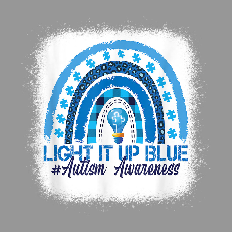 Light It Up Blue Rainbow Bleached Autism Awareness T Shirt Women's V-Neck T-Shirt by alaizws | Artistshot