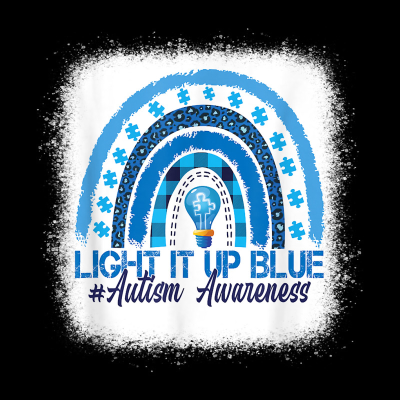 Light It Up Blue Rainbow Bleached Autism Awareness T Shirt Maternity Scoop Neck T-shirt by alaizws | Artistshot