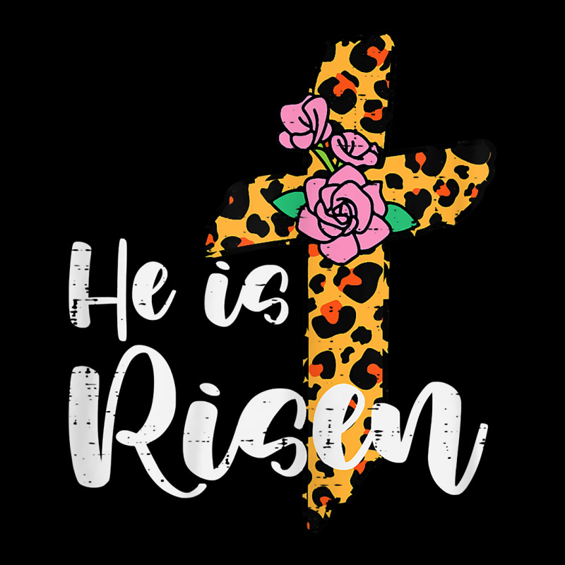 Womens Cross Flower He Is Risen Christ Easter Jesus Religious Women T ...