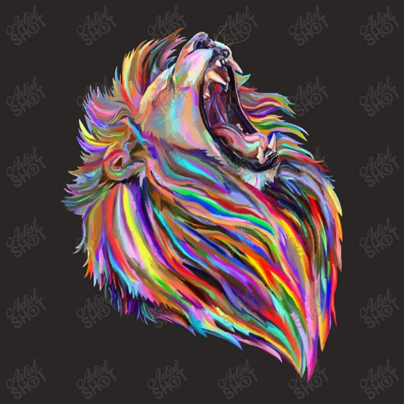 Roaring Regal Rainbow Lion Ladies Fitted T-Shirt by kakashop | Artistshot