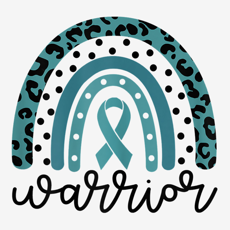 Womens Warrior Cute Teal Rainbow Graphic Ovarian Cancer Awareness T Sh Classic T-shirt | Artistshot