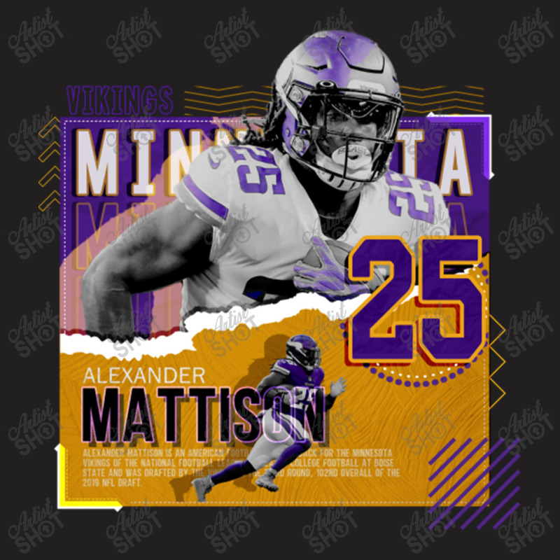 Alexander Mattison Football Paper Poster Vikings T-shirt | Artistshot