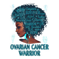 Black Woman Afro African Ovarian Cancer Warrior Teal Gifts T Shirt V-neck Tee | Artistshot