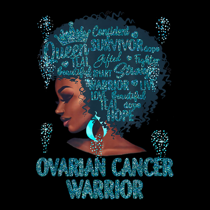 Black Woman Afro African Ovarian Cancer Warrior Teal Gifts T Shirt Zipper Hoodie | Artistshot