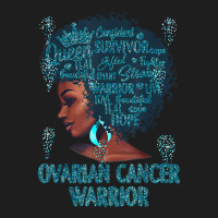 Black Woman Afro African Ovarian Cancer Warrior Teal Gifts T Shirt Classic T-shirt | Artistshot