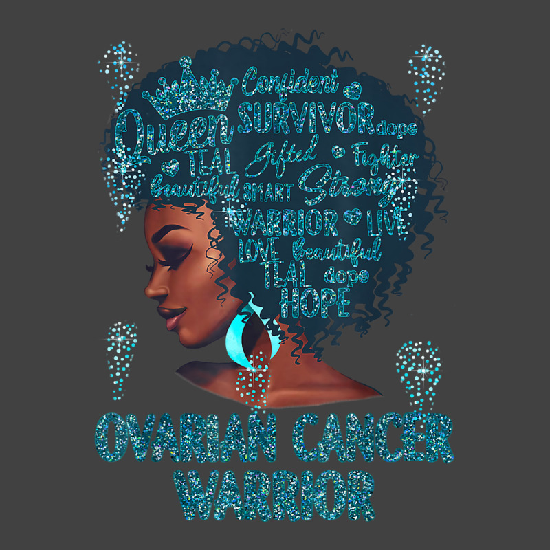 Black Woman Afro African Ovarian Cancer Warrior Teal Gifts T Shirt Vintage T-shirt | Artistshot