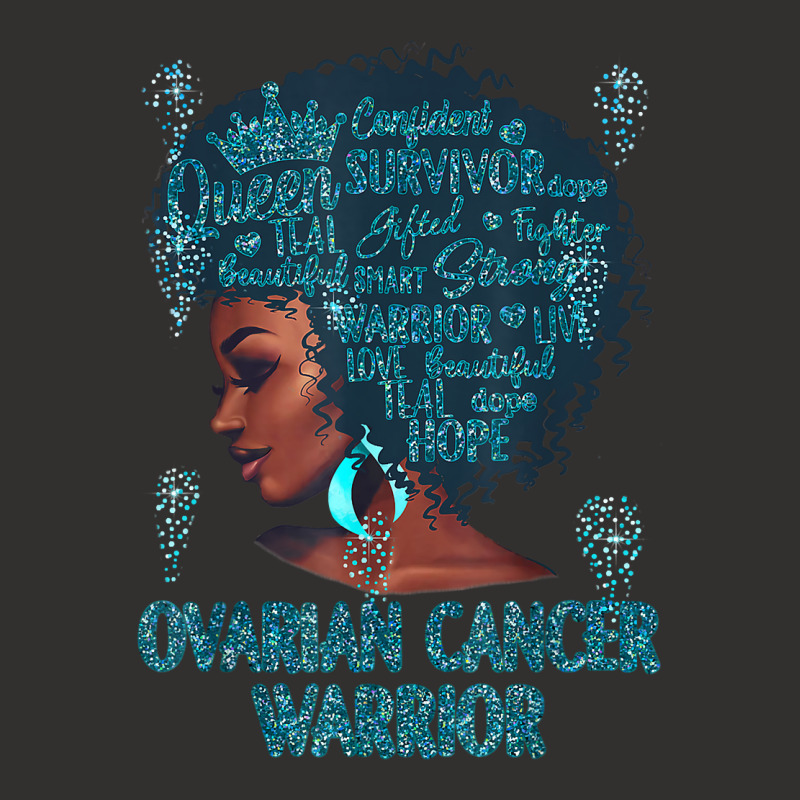 Black Woman Afro African Ovarian Cancer Warrior Teal Gifts T Shirt Champion Hoodie | Artistshot