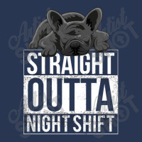 French Bulldog Straight Outta Night Shift Men Denim Jacket | Artistshot