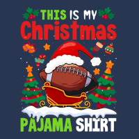 Football This Is My Christmas Pajama Football Christmas Trees 122 Foot Ladies Denim Jacket | Artistshot