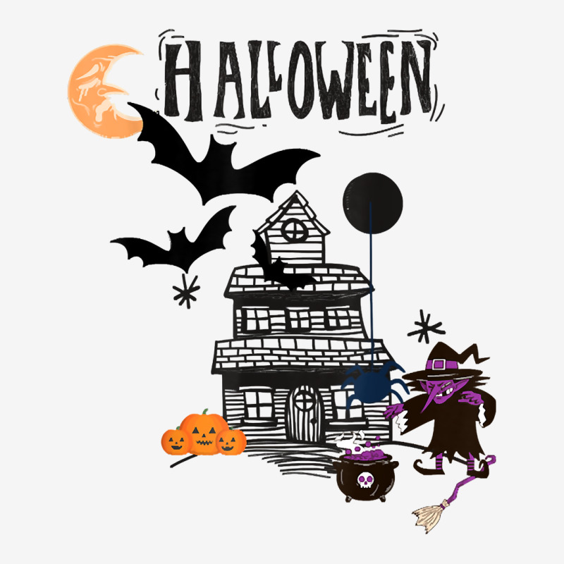 Funny Halloween Witch Haunted Castle, Flying Bats Wicca Tee T Shirt Landscape Canvas Print | Artistshot