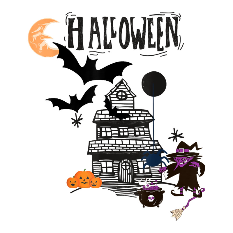 Funny Halloween Witch Haunted Castle, Flying Bats Wicca Tee T Shirt Sticker | Artistshot