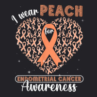 I Wear Peach For Endometrial Cancer Awareness Support Ribbon T Shirt Youth Tee | Artistshot