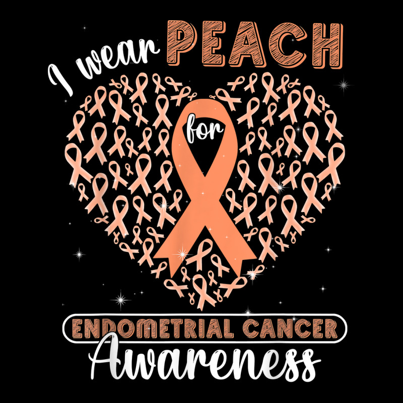 I Wear Peach For Endometrial Cancer Awareness Support Ribbon T Shirt Youth Sweatshirt by kewisharemeliadq | Artistshot