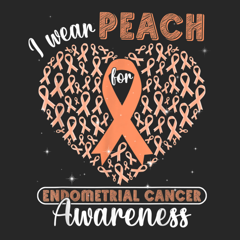 I Wear Peach For Endometrial Cancer Awareness Support Ribbon T Shirt Men's T-shirt Pajama Set by haylesfshiltsxd1 | Artistshot