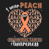 I Wear Peach For Endometrial Cancer Awareness Support Ribbon T Shirt Classic T-shirt | Artistshot