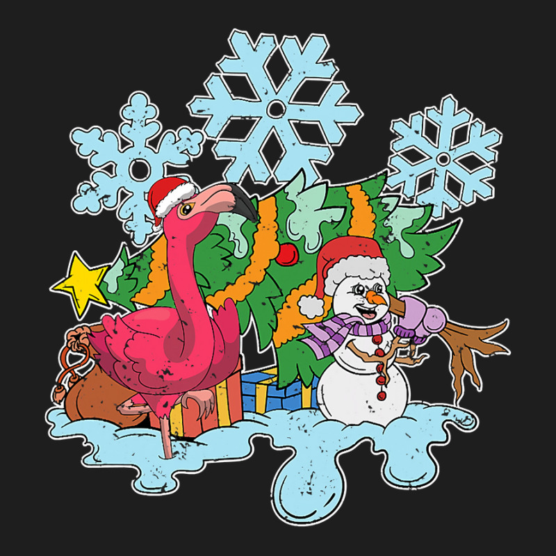 Flamingo Tropical Christmas Zoo Animal Exotic Bird Snowman Snowflake F Classic T-shirt by permad | Artistshot