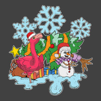 Flamingo Tropical Christmas Zoo Animal Exotic Bird Snowman Snowflake F Vintage T-shirt | Artistshot